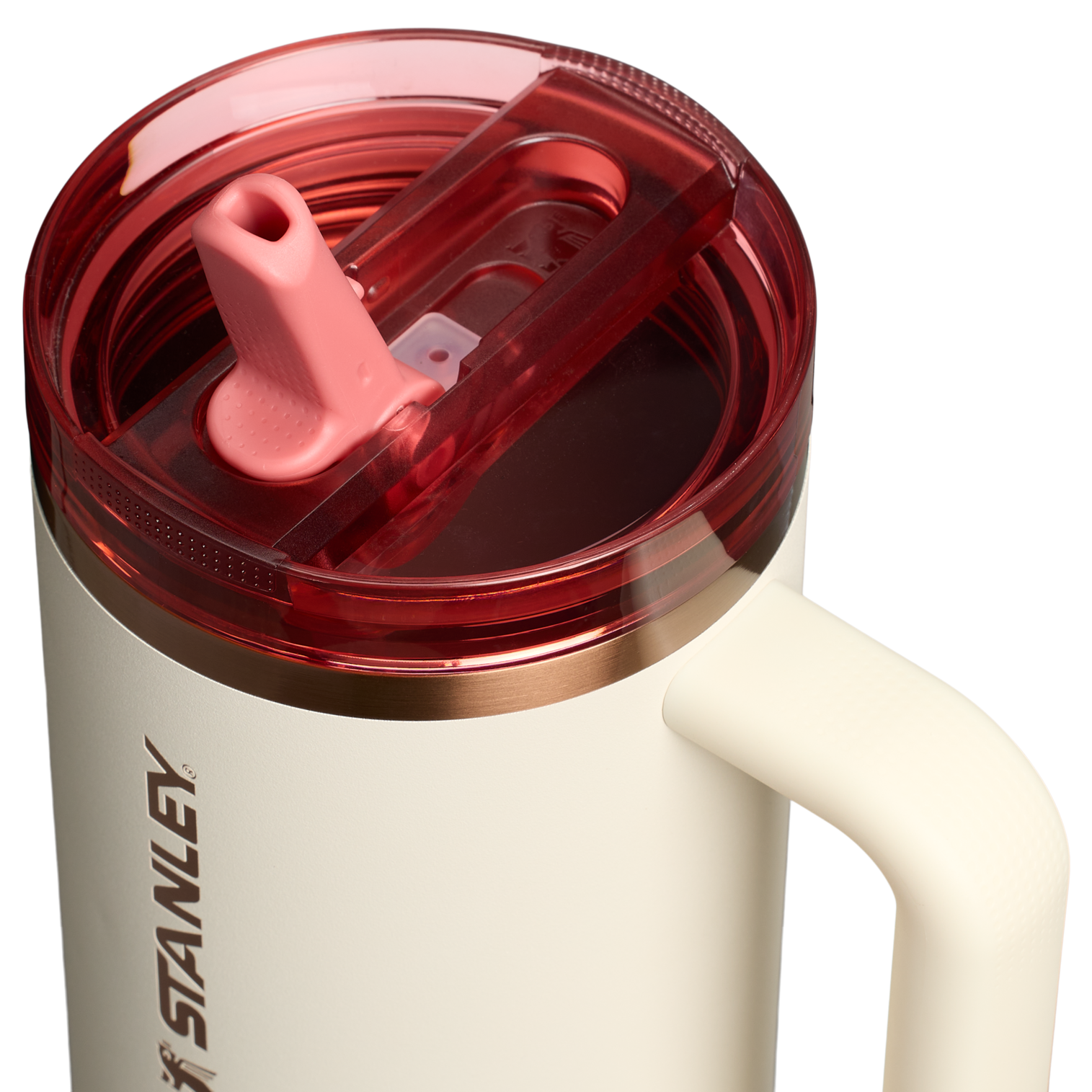 Stanley 40 OZ Quencher Flip Straw ProTour Stainless Steel Tumbler In Cream Rose Gold From The Oasis Collection