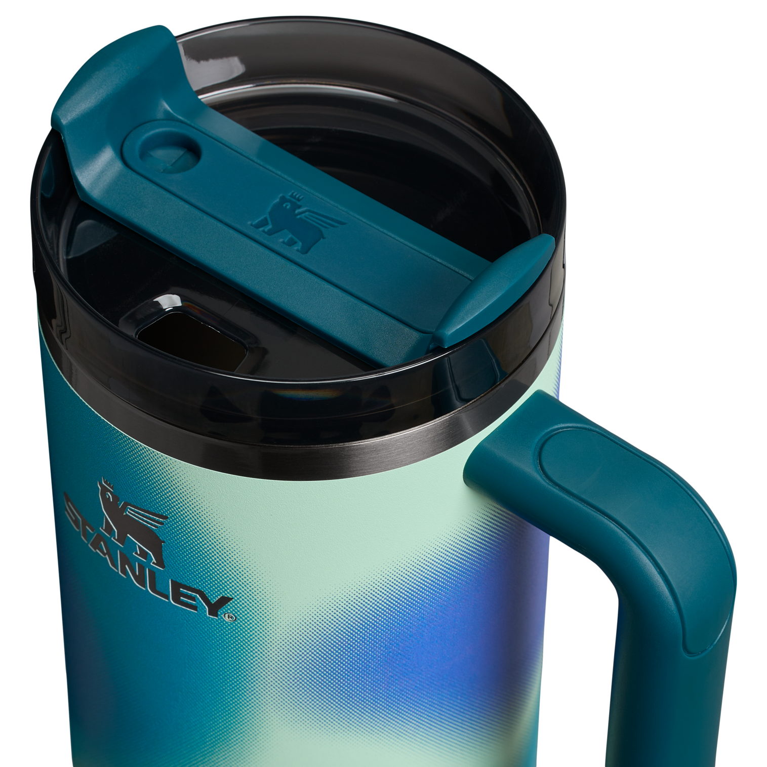 The Stanley Quencher Flipstraw ProTour Tumbler 40OZ Cup In Coastal Teal Motion Blue