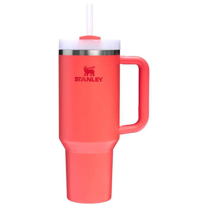 Stanley 40 oz Quencher FlowState Tumbler In Hot Coral Red