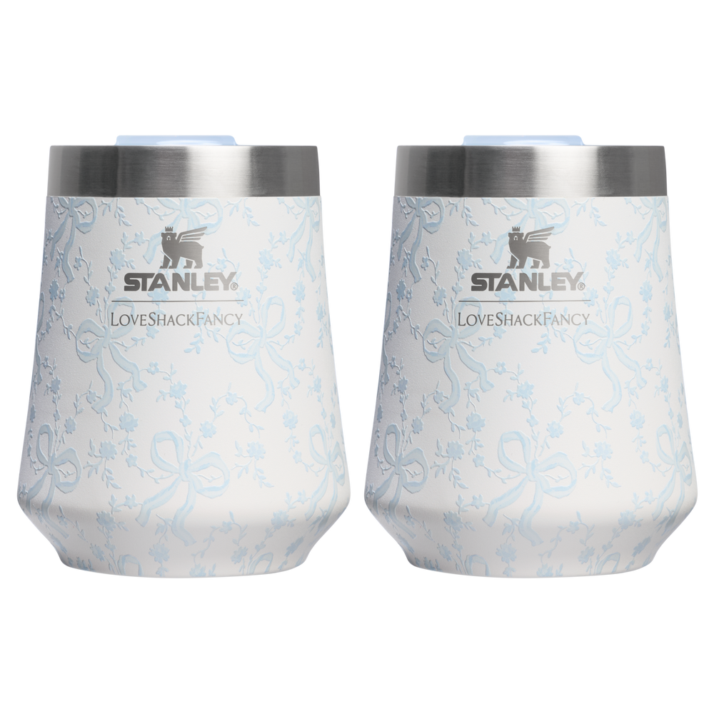 Stanley 1913 Stanley 1913 x LoveShackFancy Holiday The Reserve Wine Tumbler Set 11 OZ (2-pack) in Coquette Bow Winter Ice | View 1