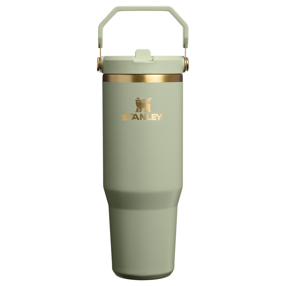 Stanley 30 OZ IceFlow Flip Straw Stainless Steel Tumbler In Juniper Green