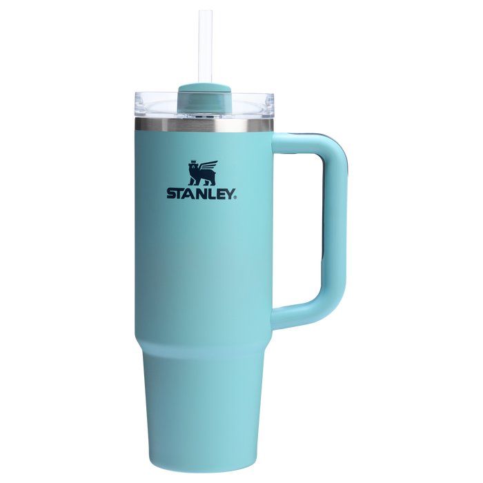 Stanley 40 OZ Quencher FlowState Stainless Steel Tumbler With Straw And Handle In Agave Blue