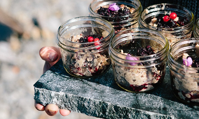 Wild Rice Pudding With Nagooneberry Sauce