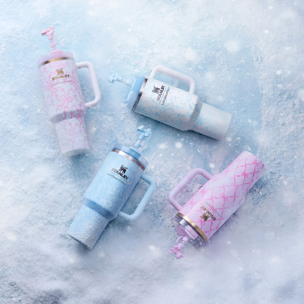 Stanley 1913 Stanley 1913 x LoveShackFancy Holiday Quencher® H2.0  FlowState™ Tumbler 40 OZ in Coquette Bow Winter Ice | View 6