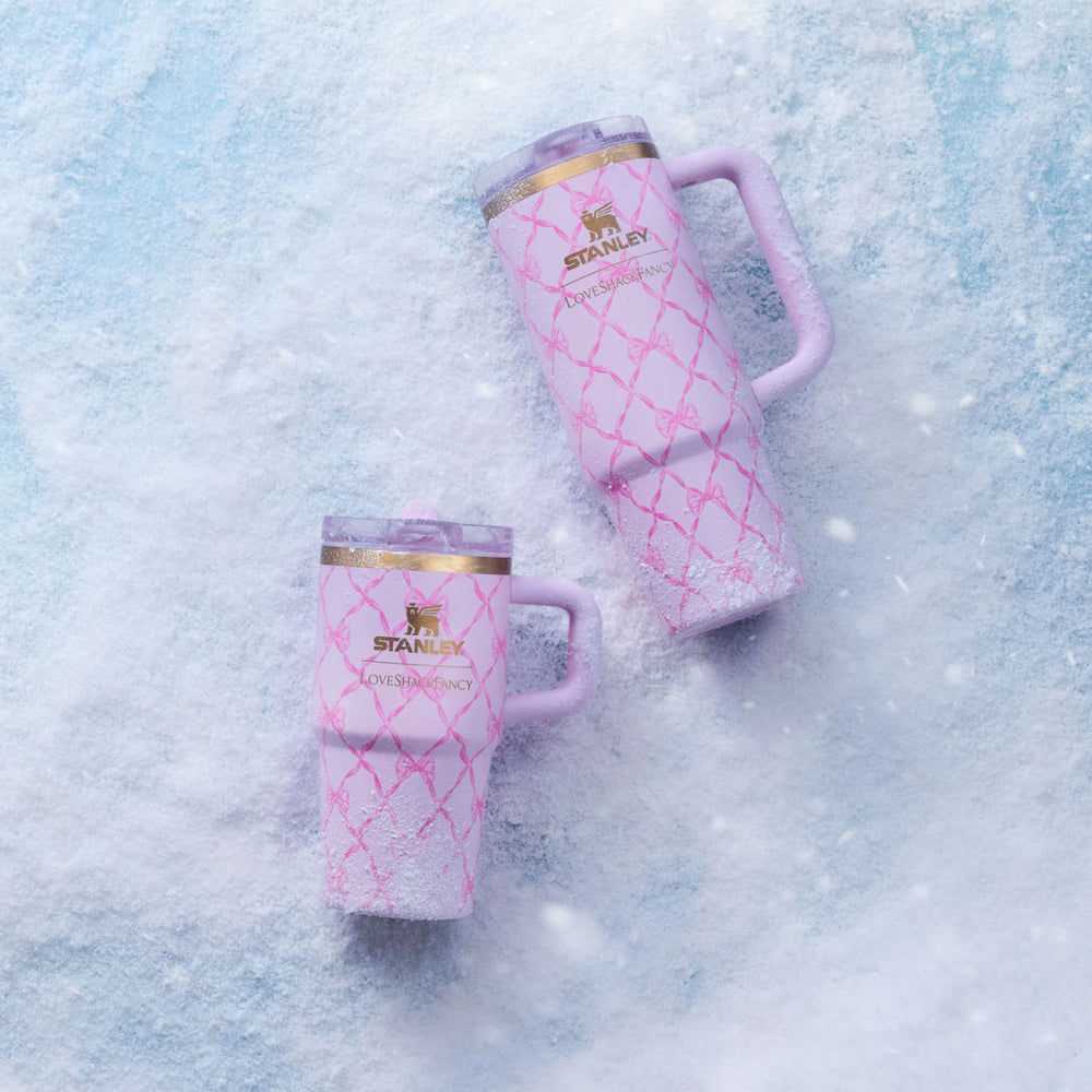 Stanley 1913 Stanley 1913 x LoveShackFancy Holiday The Quencher® Details ProTour Tumbler Set 2-pack in Baby Bow Pink Peppermint | View 9