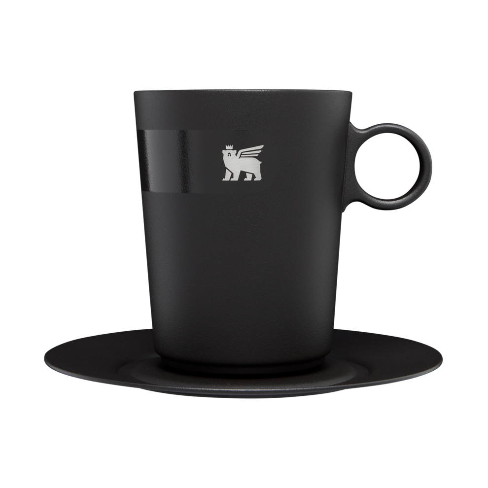 Stanley 1913 The DayBreak Café Latte Cup & Stillness Saucer 10.6 OZ in Matte Black