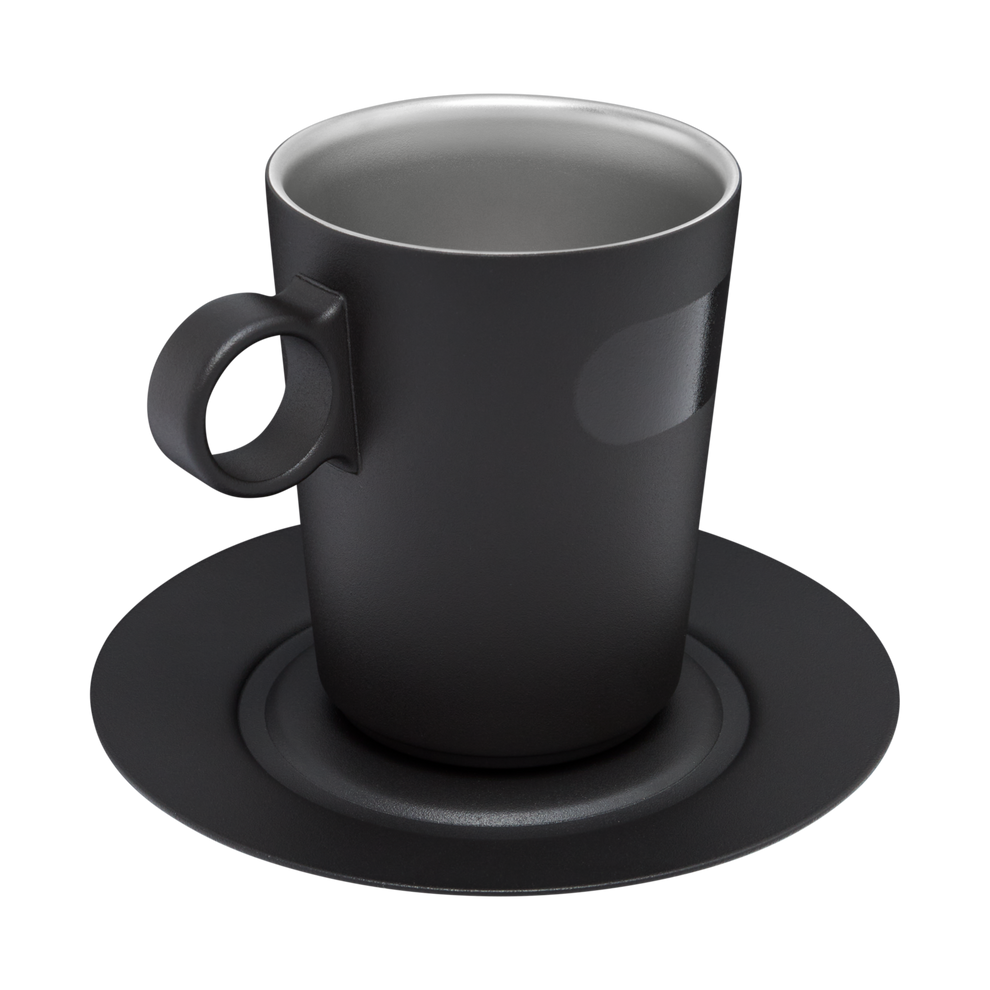 Stanley 1913 The DayBreak Café Latte Cup & Stillness Saucer 10.6 OZ in Matte Black