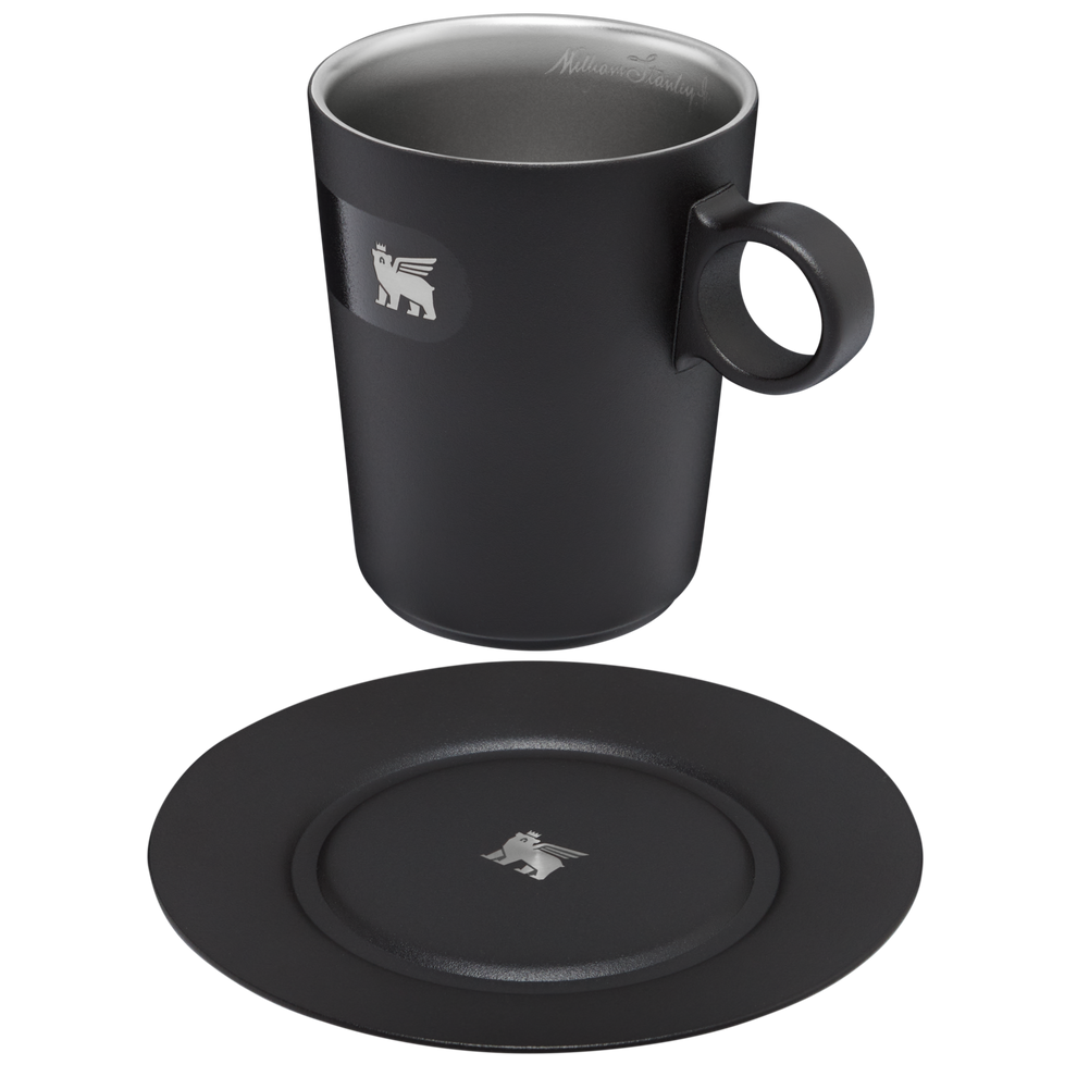 Stanley 1913 The DayBreak Café Latte Cup & Stillness Saucer 10.6 OZ in Matte Black