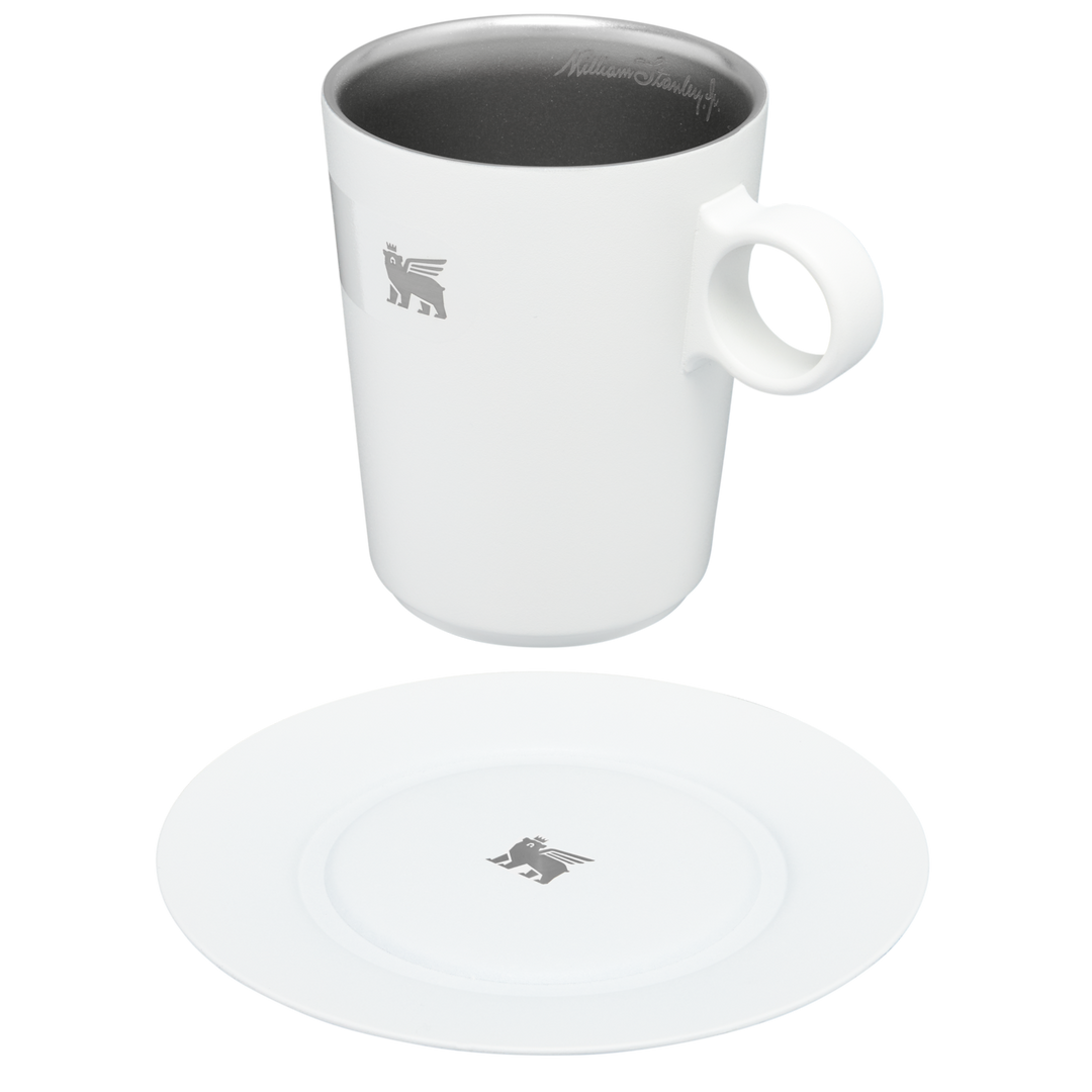 Stanley The Daybreak Latte Cup and Stillness Saucer, Size: 12oz, Black