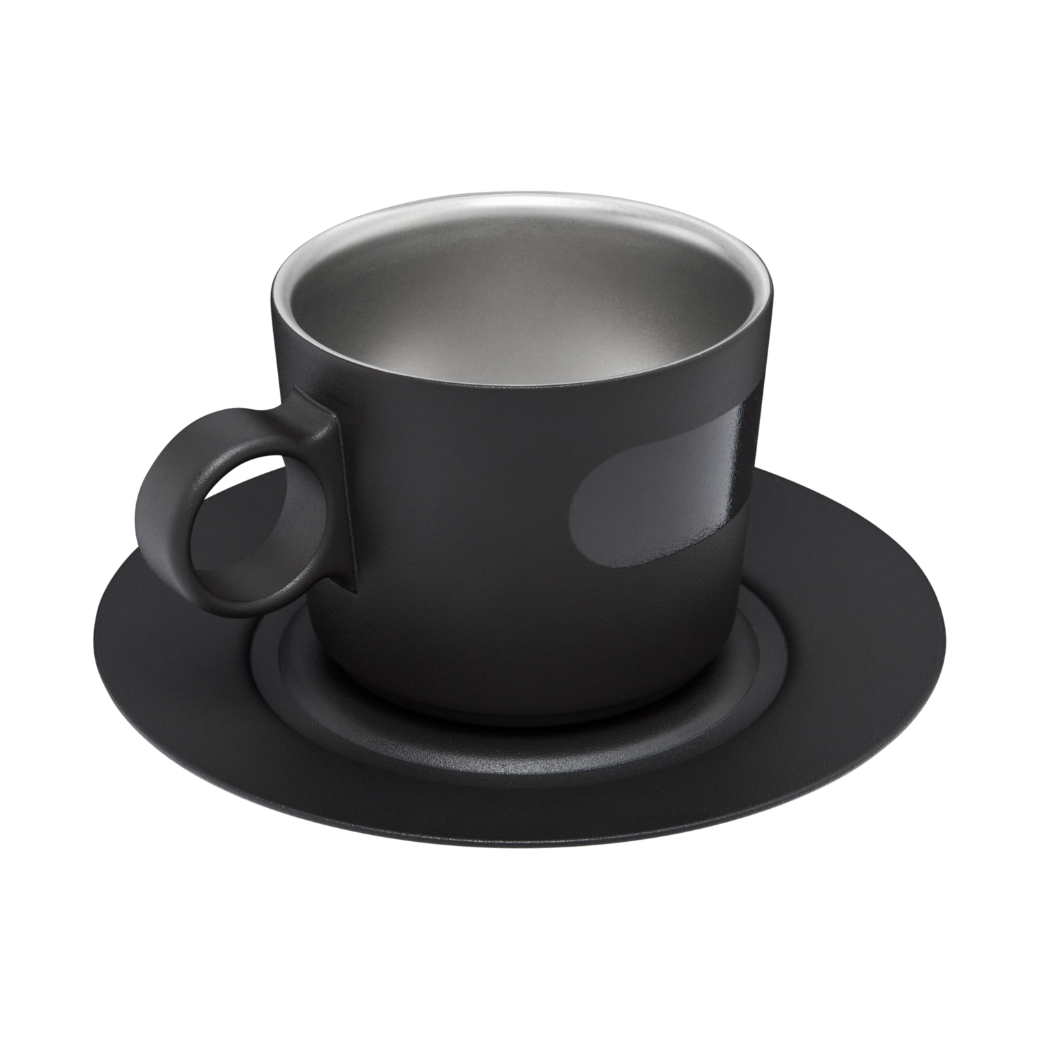 The DayBreak Cappuccino Cup & Stillness Saucer | 6.5 OZ: Foundry Black