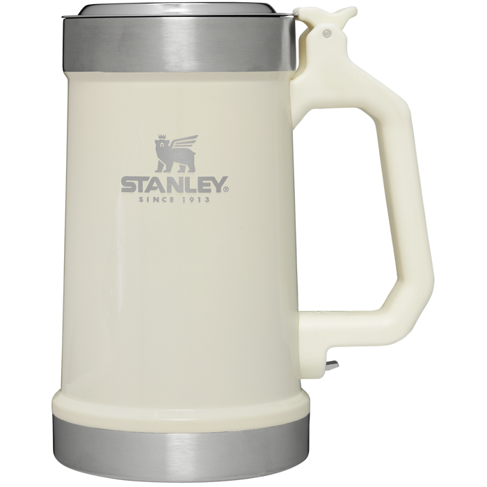 Heavy duty handle Classic Bottle Opener Beer Stein 24OZ in Cream Gloss