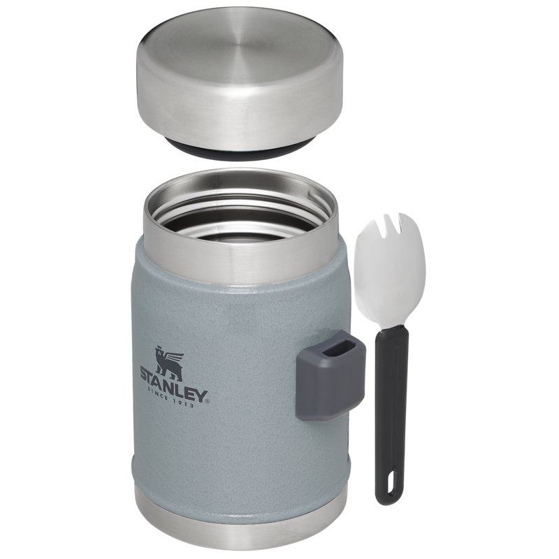 Stanley 1913 Classic Legendary Food Jar + Spork 14 OZ in Hammertone Silver | Cross Section View