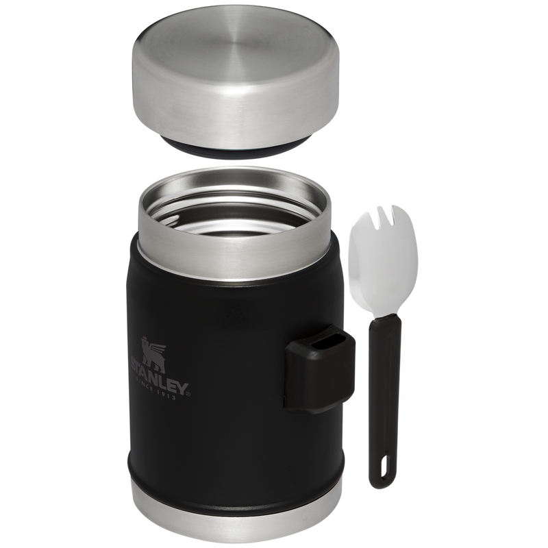 Stanley 1913 Classic Legendary Food Jar + Spork 14 OZ - Stanley Create in Matte Black | Cross Section View