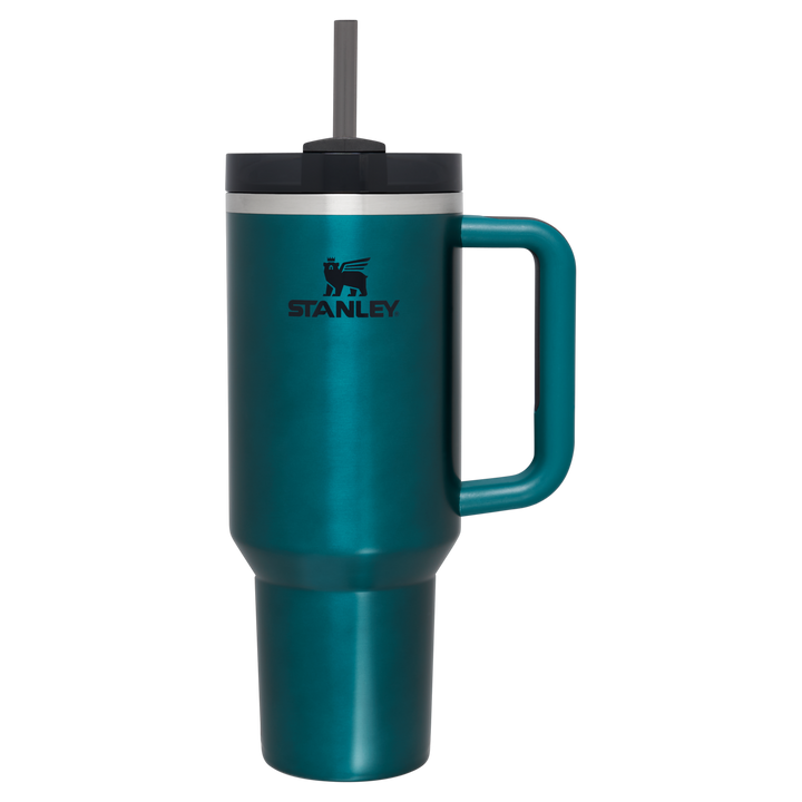 Stanley launched a Hammertone Green Quencher H2.0 FlowState Tumbler