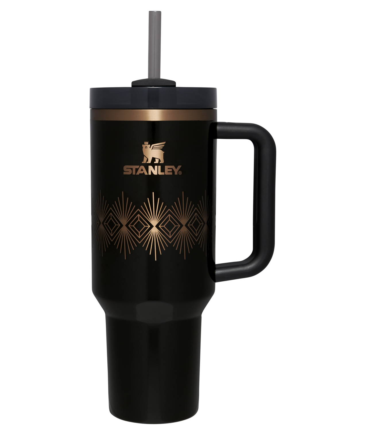 Deco Collection Quencher H2.0 FlowState™ Tumbler | 40 OZ: Black Gloss Deco