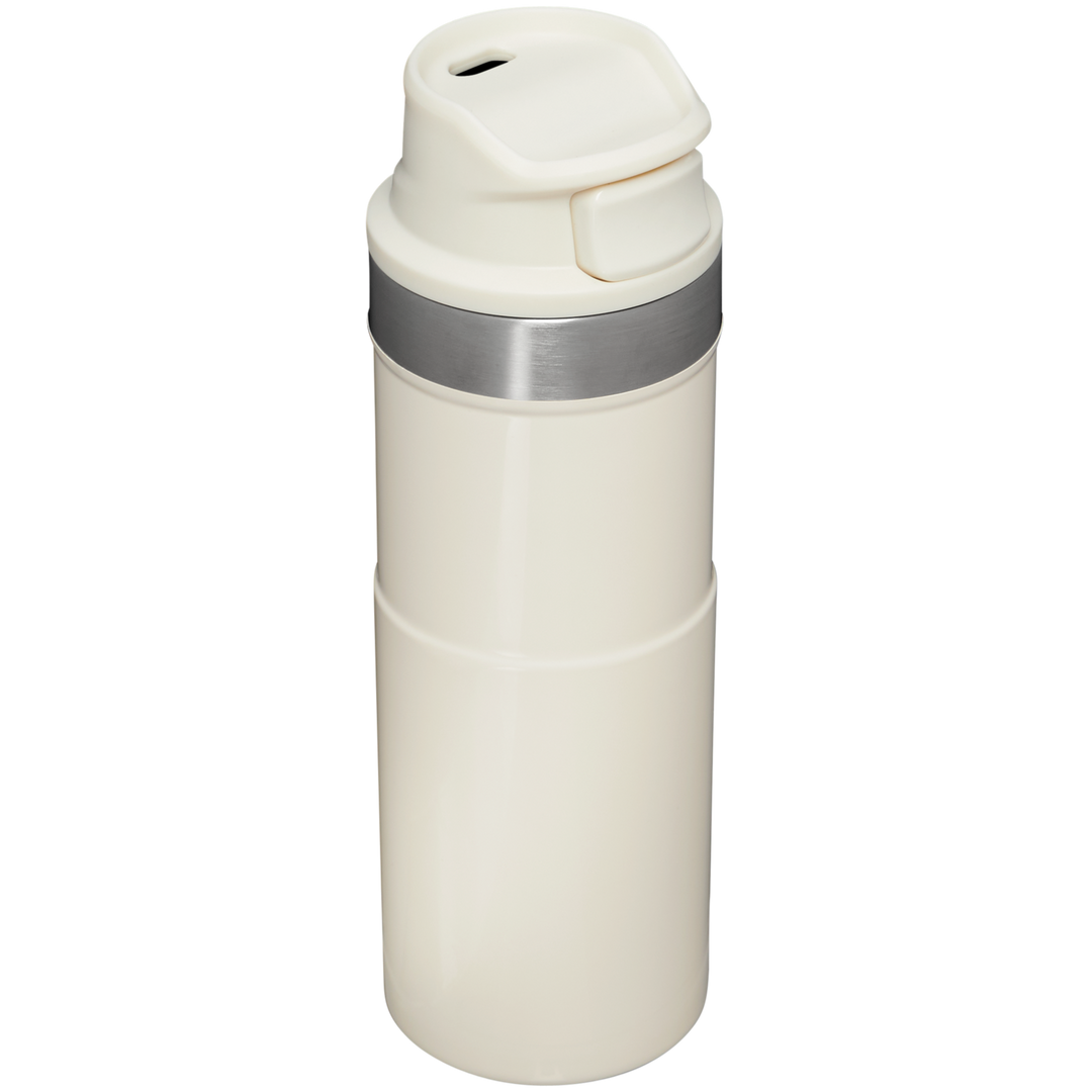 The ever-classic Trigger-Action Travel Mug in Polar White