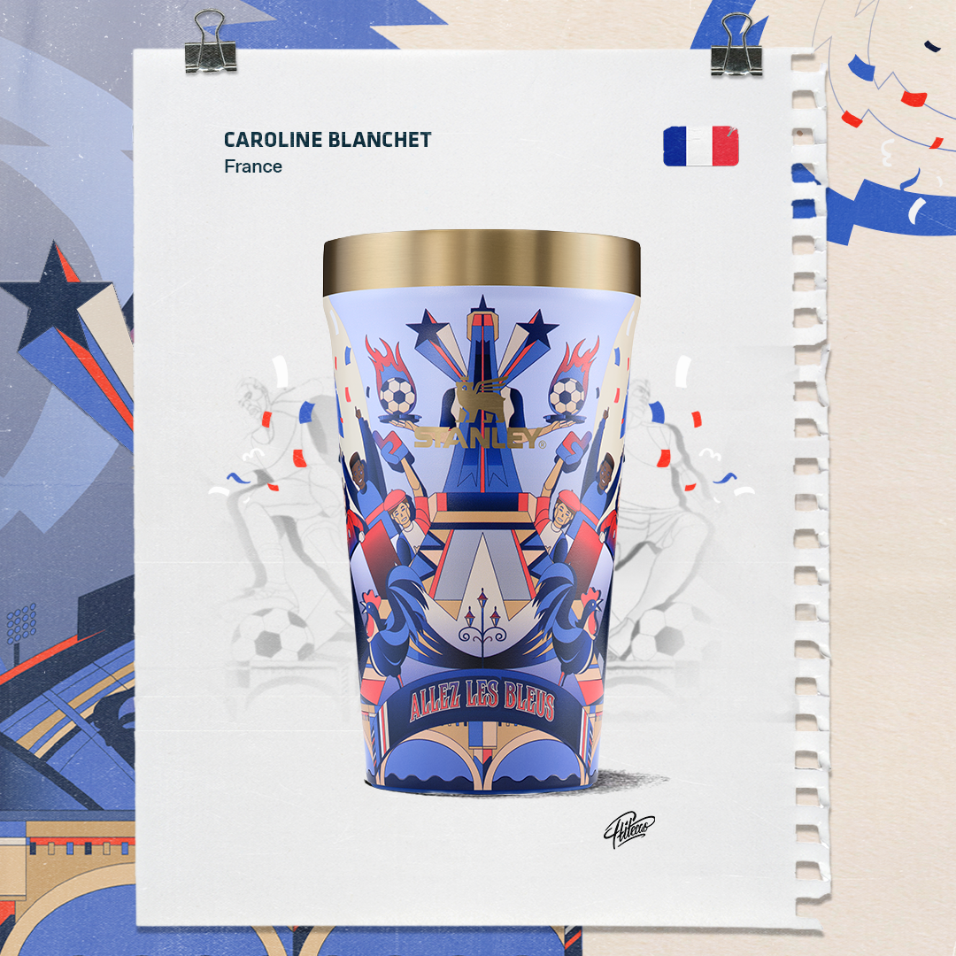 Stanley 1913 The Fútbol Artist Collection Everyday Tumbler 16 OZ in France | Front View