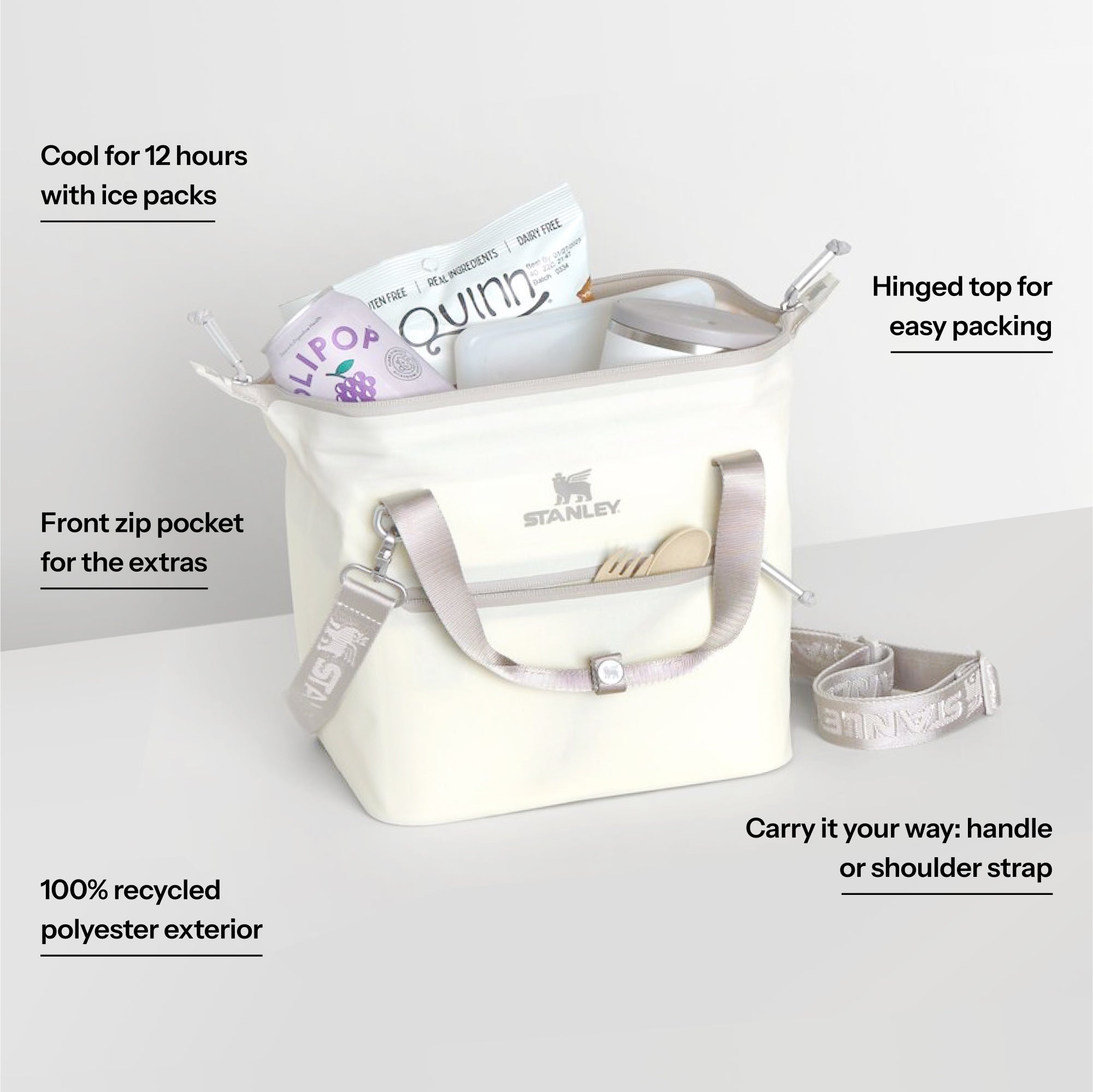 Stanley All Day Julienne Mini Borsa Frigo Morbida 20 Lattine - Quarzo Rosa, Isolata 12h, Senza BPA, Tracolla Inclusa
