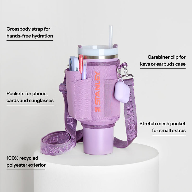 Stanley 1913 The All Day 40 OZ Quencher Carry-All in Lilac | Infographic View