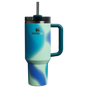 The Stanley Quencher H2.0 FlowState Insulated Tumbler 40 oz Cup In Coastal Teal Motion Blue