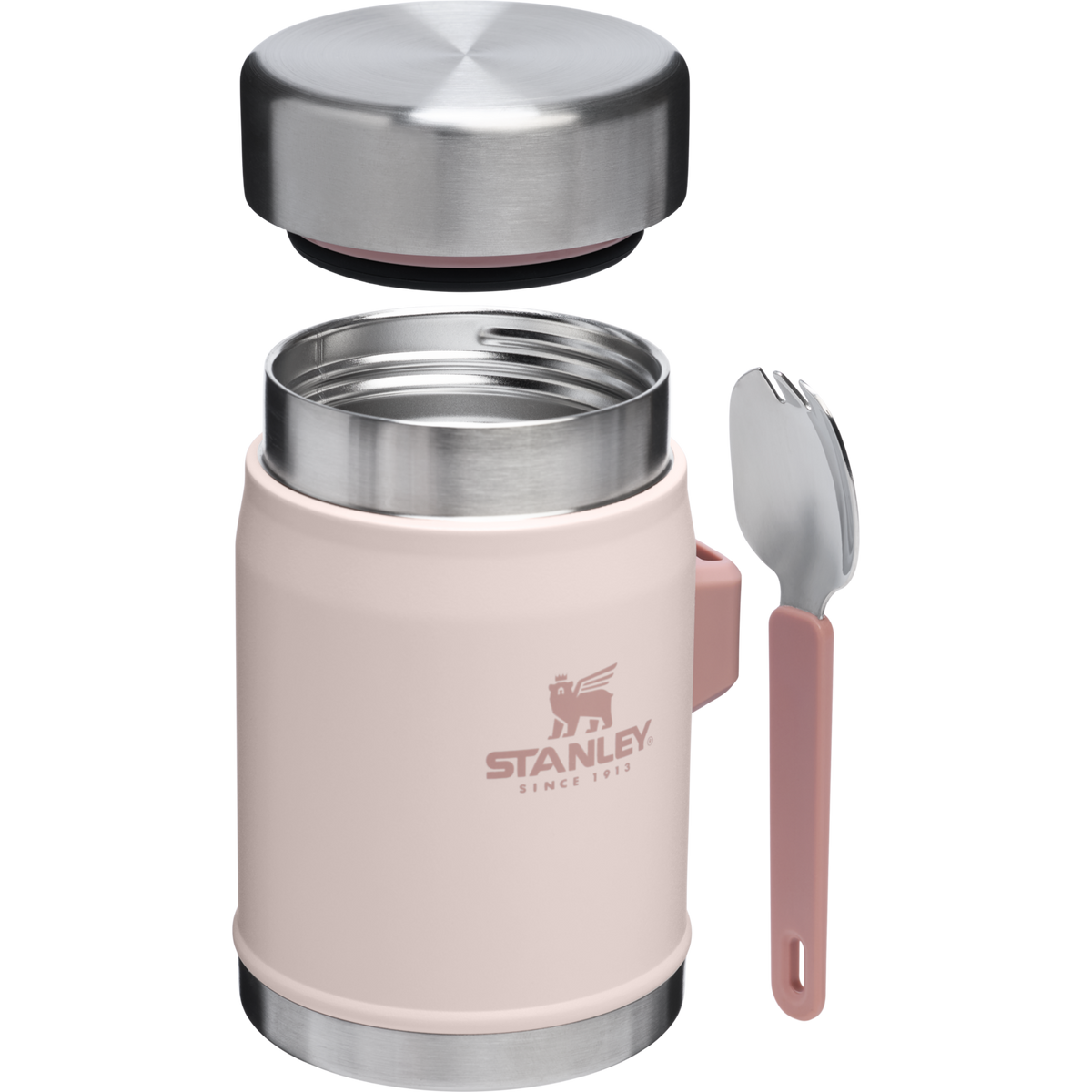 Stanley 1913 Classic Legendary Food Jar + Spork 14 OZ - Stanley Create in Rose Quartz | Cross Section View