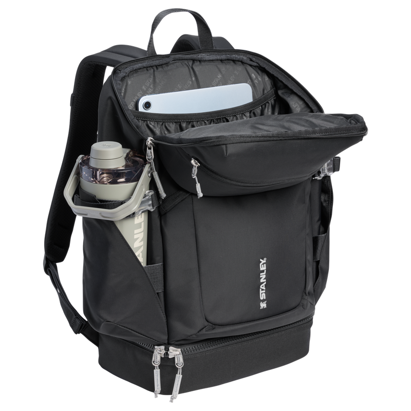 Stanley 1913 The Vitalize™ Backpack 30.9 QT in Black | Back Open View