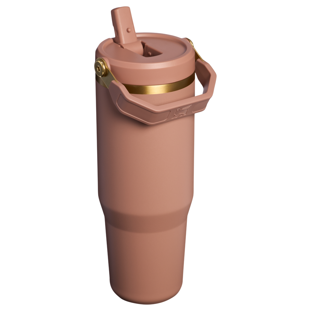 Stanley 30 OZ Iceflow Flip Straw Stainless Steel Water Bottle In Mocha Latte Brown