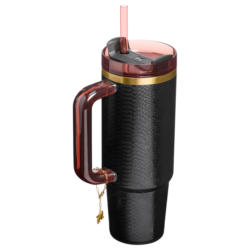 Stanley 1913 The Quencher® Luxe H2.0 FlowState™ Tumbler 30 OZ in Black Snakeskin | Back View