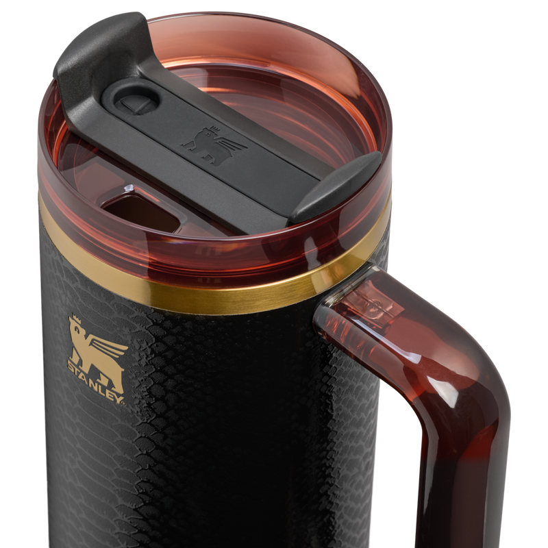 Stanley 1913 The Quencher® Luxe H2.0 FlowState™ Tumbler 30 OZ in Black Snakeskin | Lid Detailed View