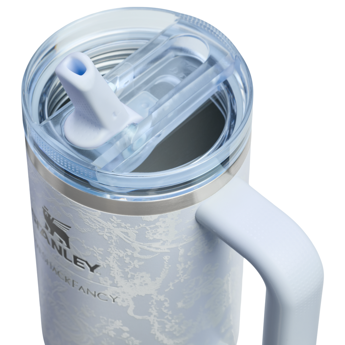 Stanley 1913 Stanley 1913 x LoveShackFancy Holiday Quencher® ProTour Flip Straw Tumbler 20 OZ in Toscana Toile Alpine Blue | Lid Detailed View