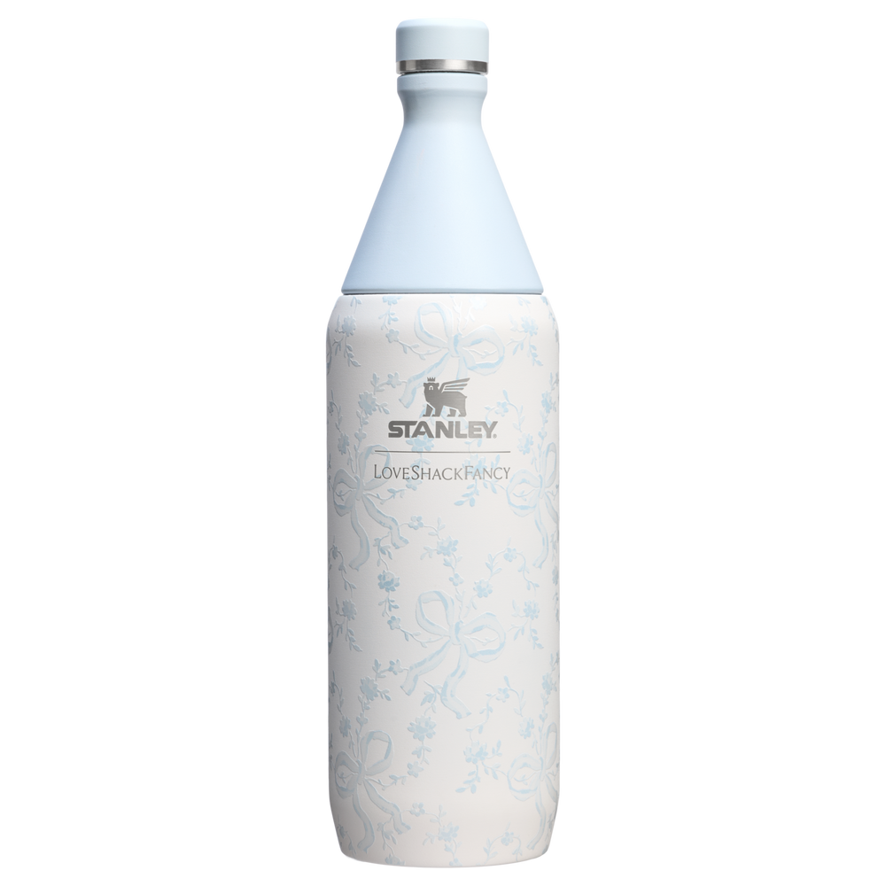 Stanley 1913 Stanley 1913 x LoveShackFancy Holiday All Day Slim Bottle 34 OZ in Coquette Bow Winter Ice | View 1