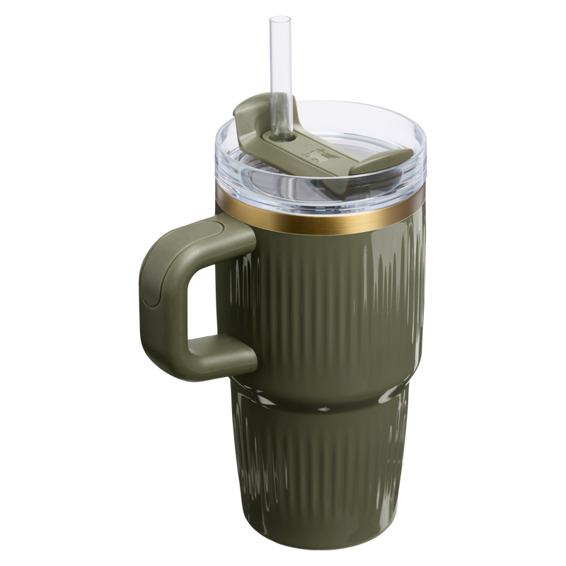 Stanley 1913 The Quencher® H2.0 Fluted Tumbler with Handle 20 OZ in Cypress Gloss | Back Lid View