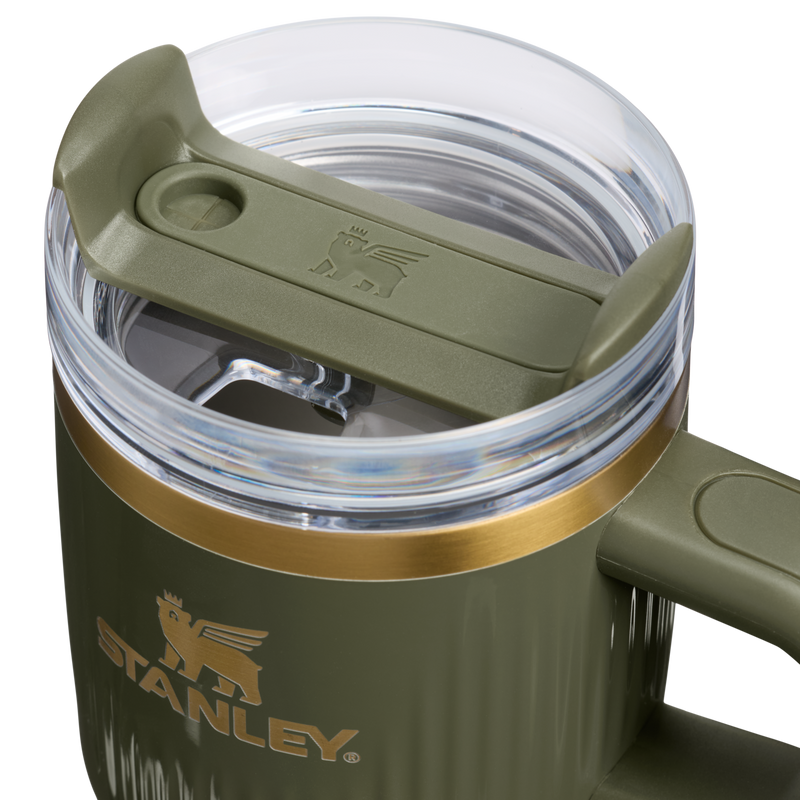 Stanley 1913 The Quencher® H2.0 Fluted Tumbler with Handle 20 OZ in Cypress Gloss | Lid Detailed View