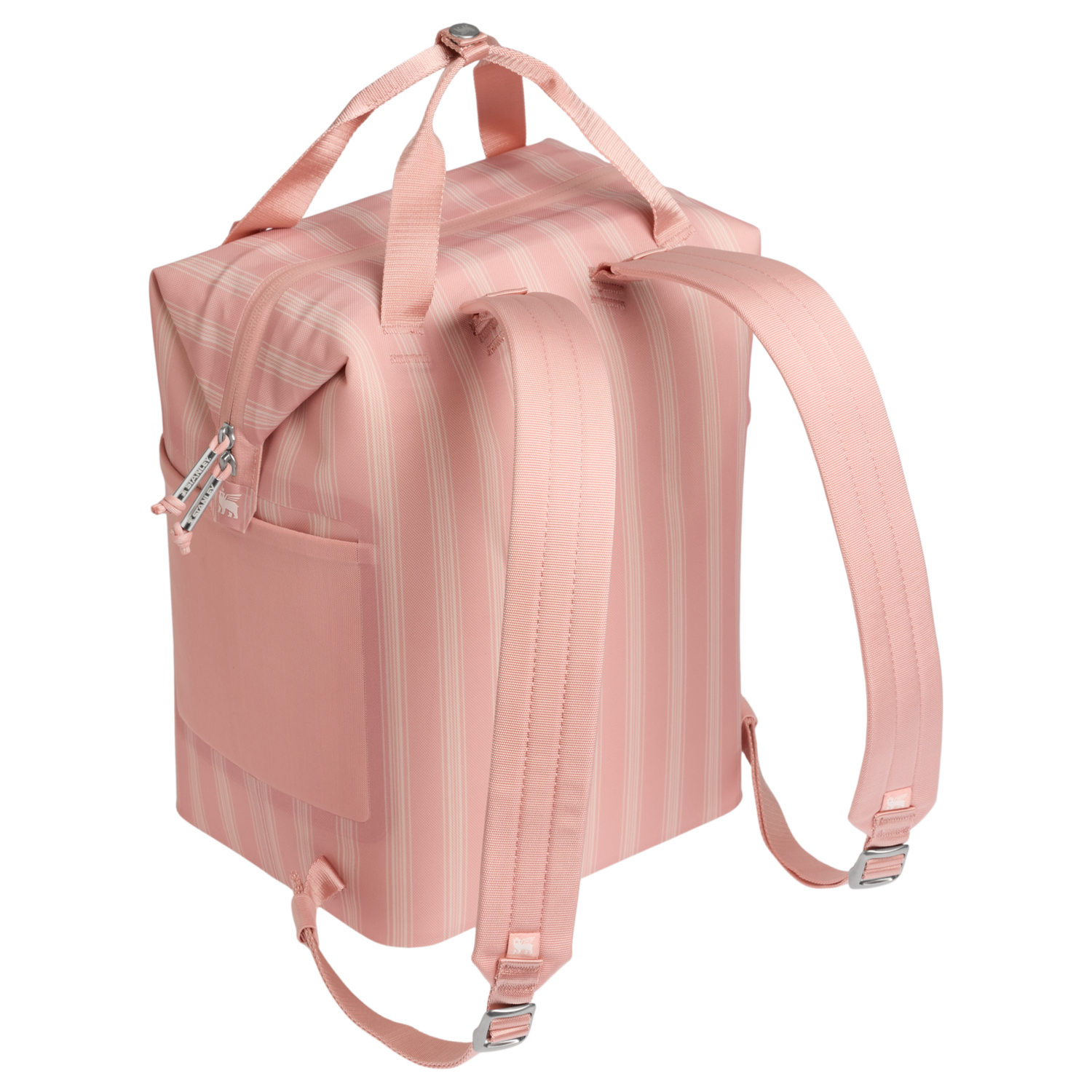 Stanley 1913 The All Day Madeleine Mini Cooler Backpack 14 QT in Peach Rose Picnic Stripe | View 1