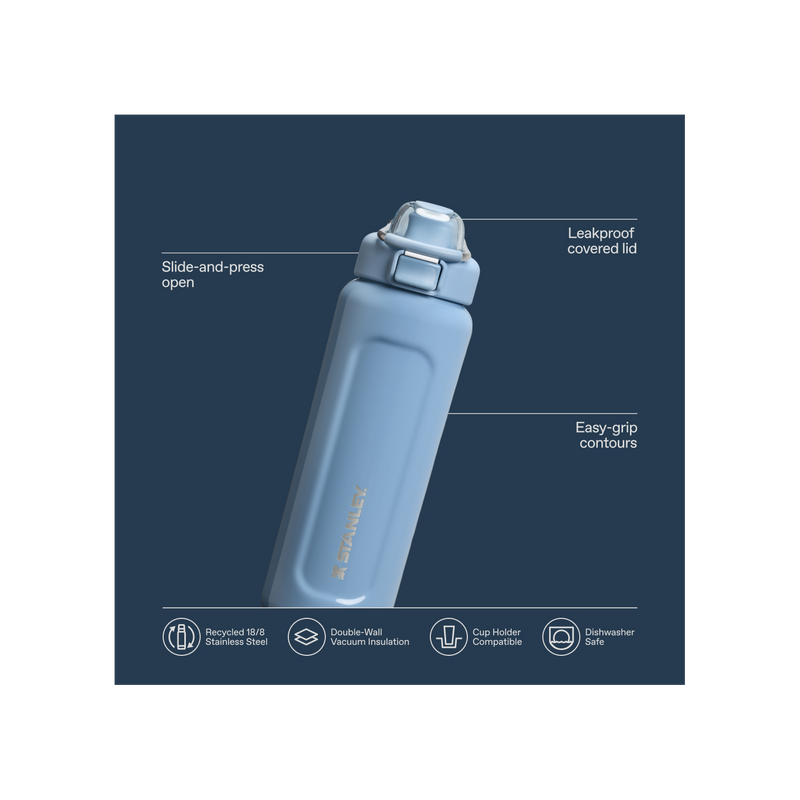 Stanley 1913 The Wellspring Bottle 24 OZ in Slate Blue Gloss | Infographic View