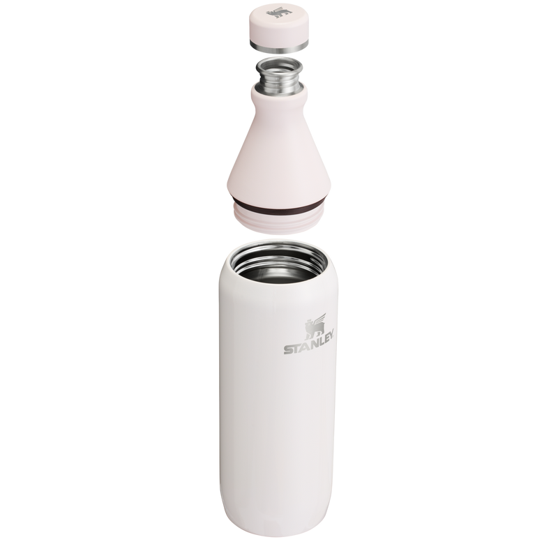 Stanley 1913 All Day Slim Bottle 20 OZ in Rose Quartz | Cross Section View