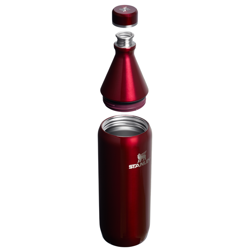 Stanley 1913 All Day Slim Bottle 34 OZ in Garnet Shine | Cross Section View