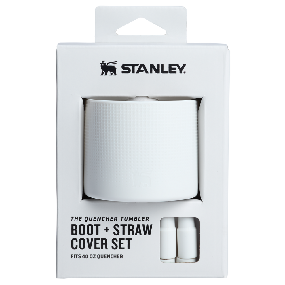 Stanley Quencher Tumbler Cup Boot Straw Cover Set 40OZ In Pale Stone