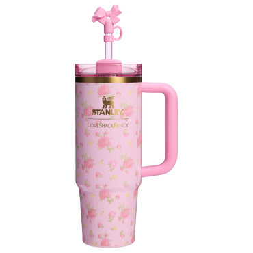 Stanley LoveShackFan 30 OZ Quencher Flowstate Stainless Steel Tumbler Cup in Ibiza Sunset Pink