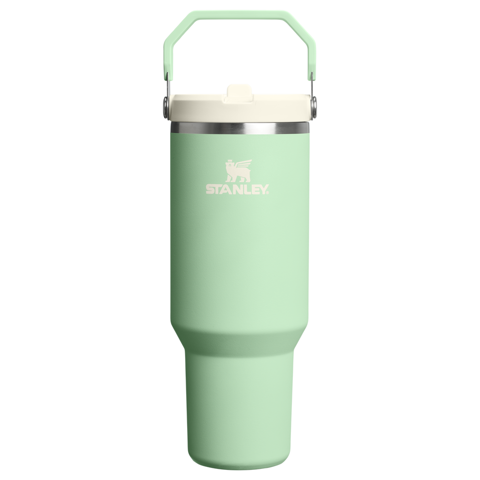 Stanley 40 OZ IceFlow Stainless Steel Water Bottle In Pistachio Green with Flip Straw