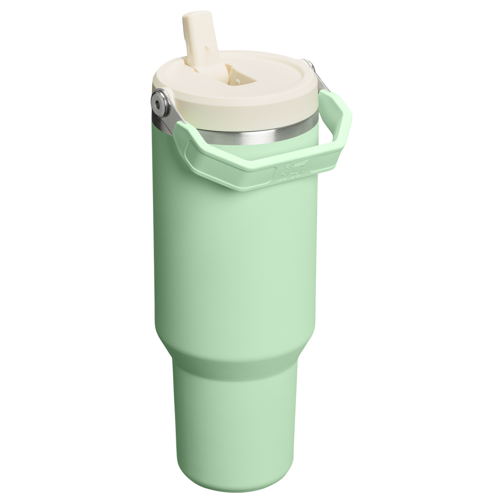 Stanley 40 OZ IceFlow Stainless Steel Water Bottle In Pistachio Green with Flip Straw