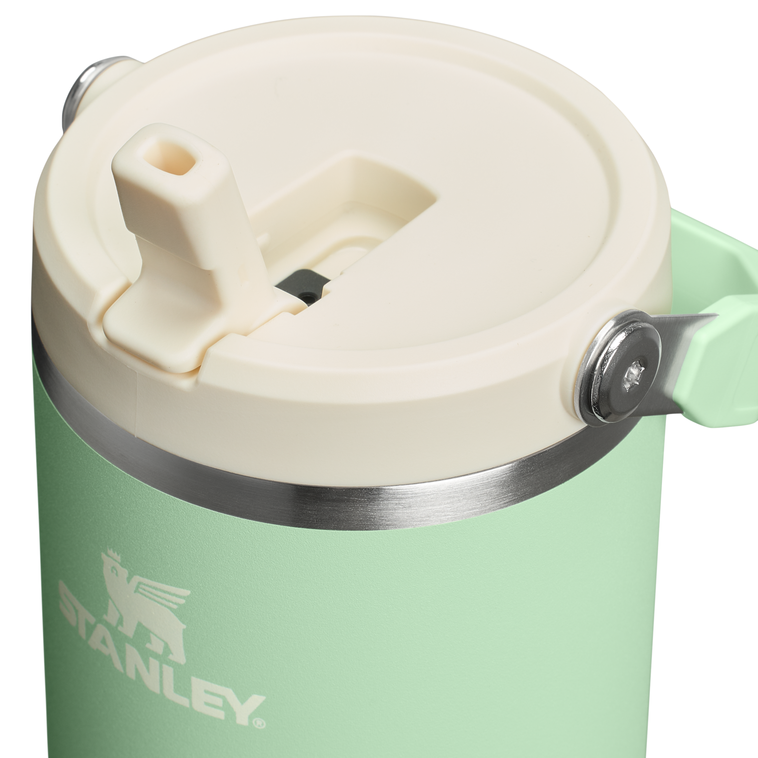 Stanley 40 OZ IceFlow Stainless Steel Water Bottle In Pistachio Green with Flip Straw