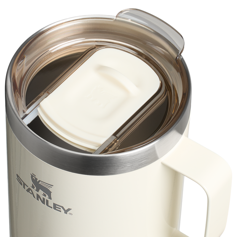 Stanley 1913 The Stay-Hot Camp Mug 24 OZ in Cream Gloss | Lid Detailed View