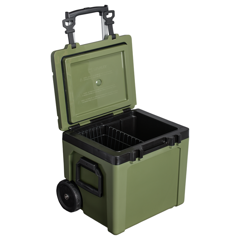 Stanley 1913 The Cold For Days Wheeled Outdoor Cooler 50 QT in Dried Pine | Open View