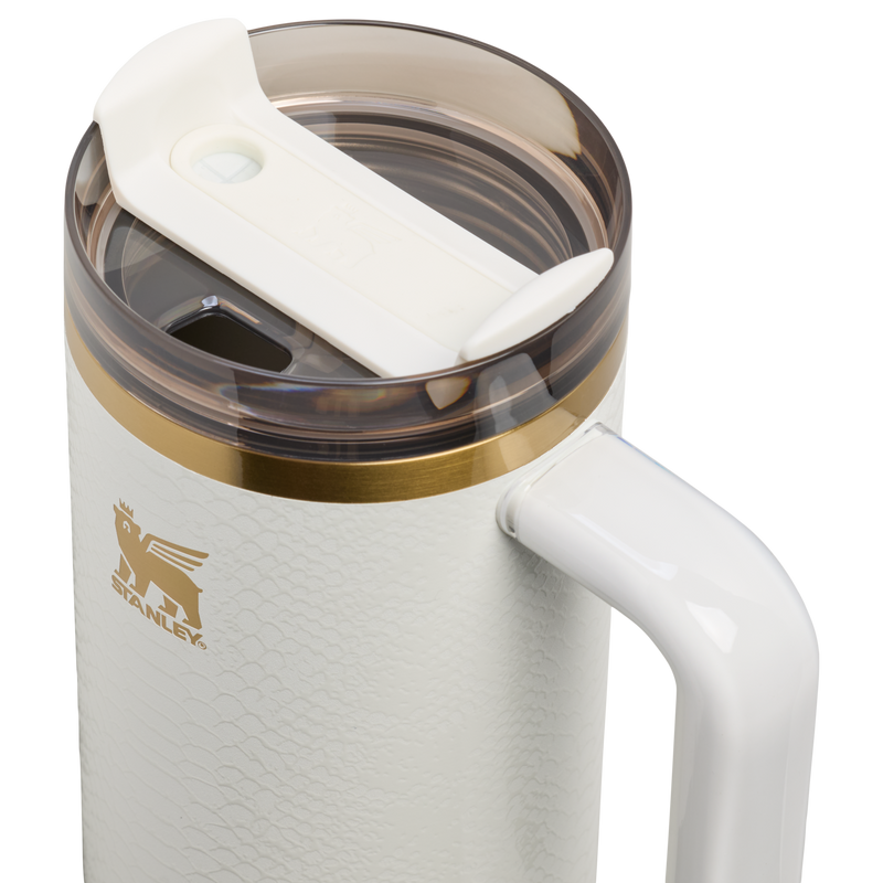 Stanley 1913 The Quencher® Luxe H2.0 FlowState™ Tumbler 30 OZ in Pale Stone Snakeskin | Lid Detailed View
