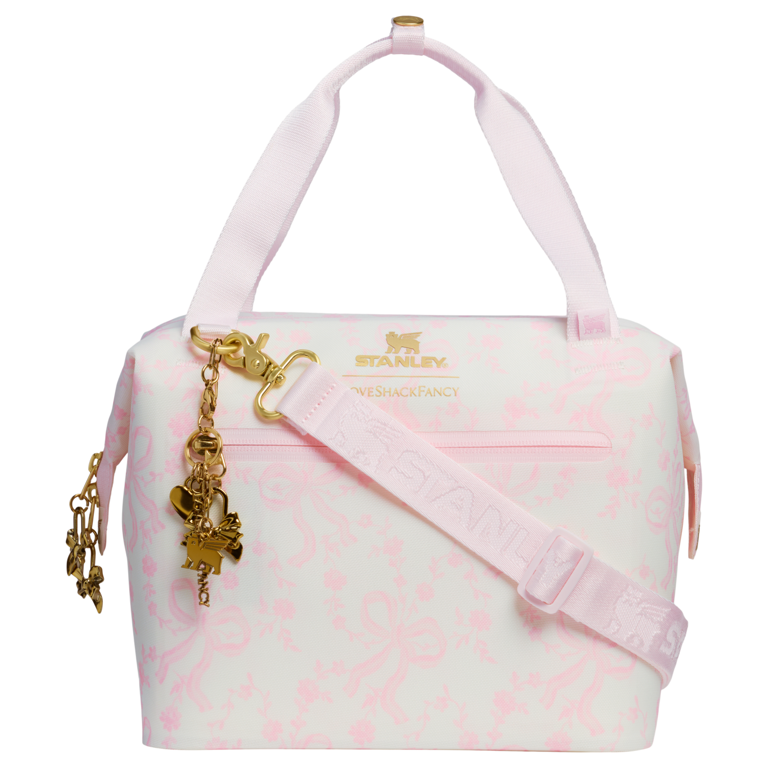 Stanley 1913 Stanley 1913 x LoveShackFancy Holiday All Day Julienne Mini Cooler 10 Can 7.4 QT 7.0 L in Coquette Bow Chantilly | Front View