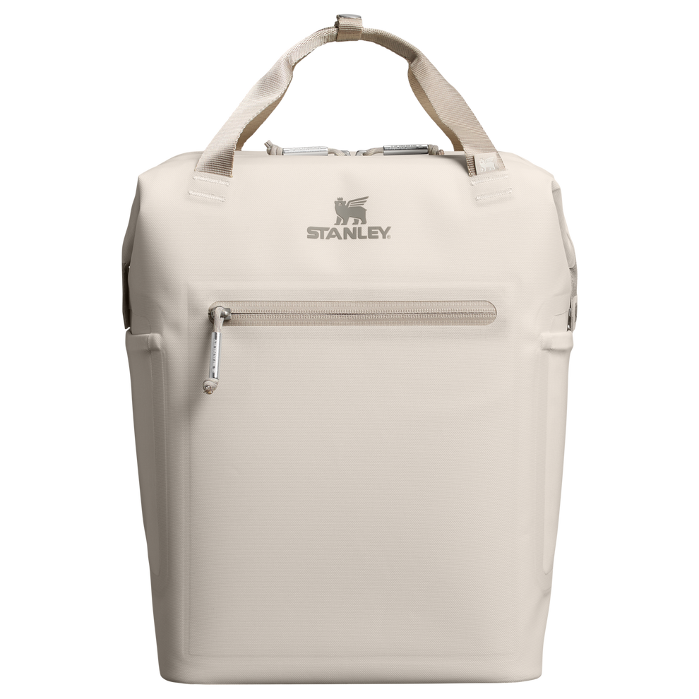 Stanley 1913 The All Day Madeleine Mini Cooler Backpack 20 Can 14 QT 13.2 L in Cream | Front Back View