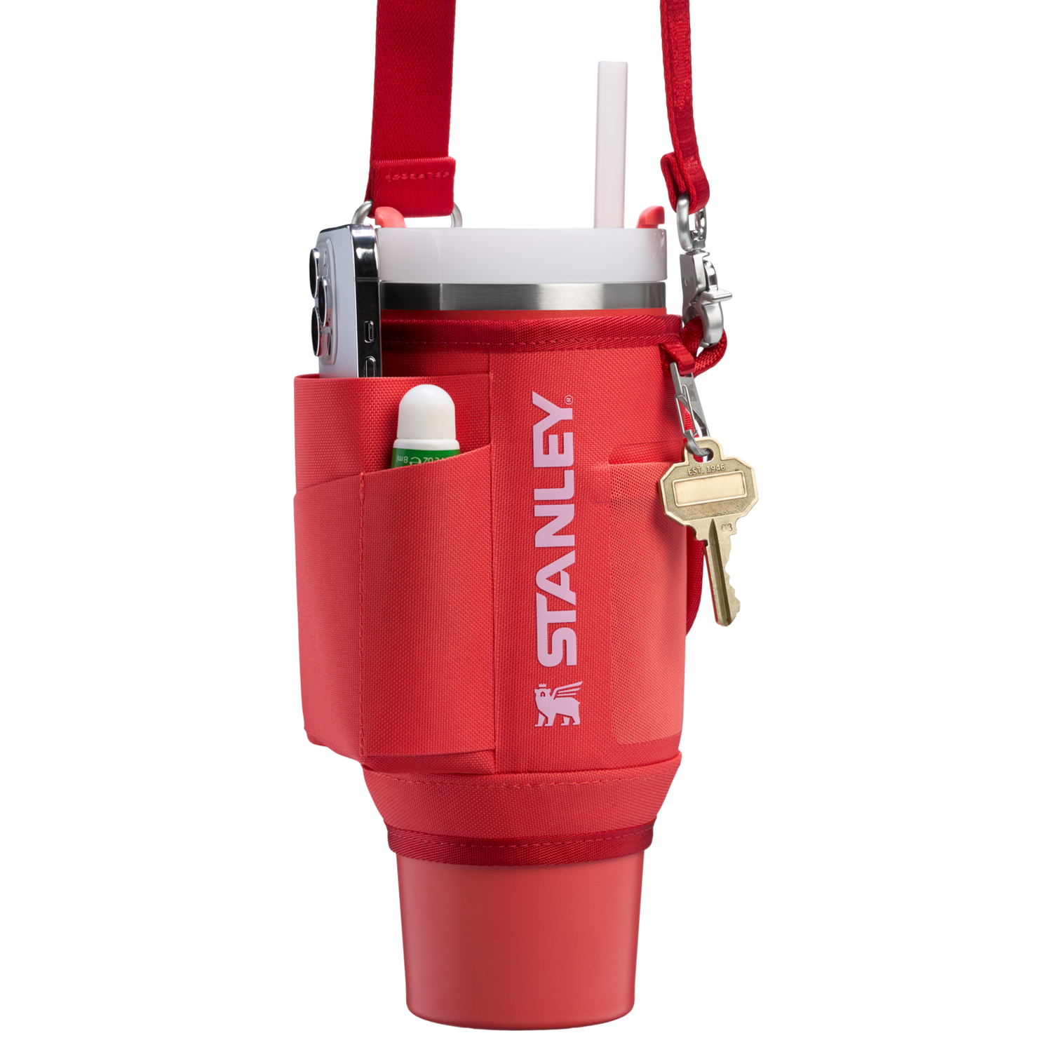 Stanley 1913 The All Day 30 OZ Quencher Carry-All in Hot Coral / One Size | View 4
