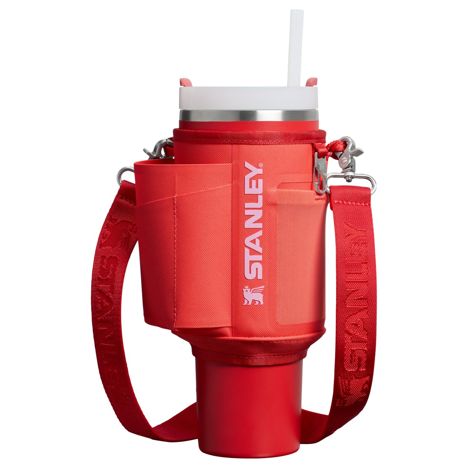 Stanley 1913 The All Day 40 OZ Quencher Carry-All in Hot Coral | View 1