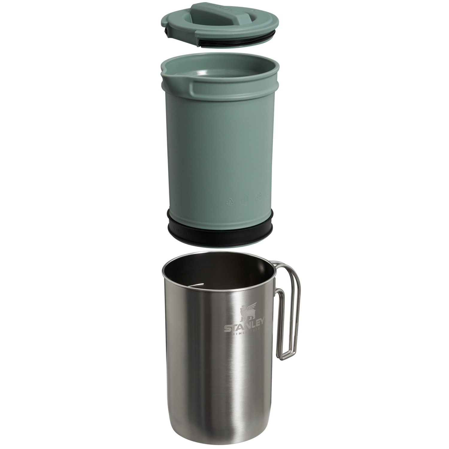 Stanley 1913 Adventure All-In-One Boil + Brew French Press 32 OZ in Stainless Steel Shale | View 2